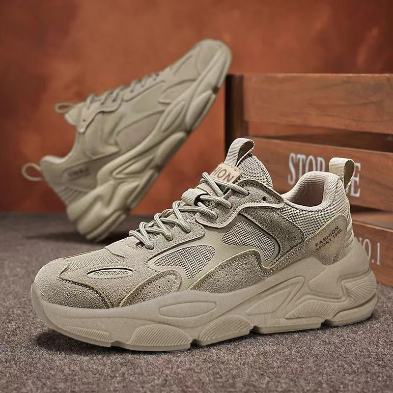 Thick-Sole Mesh Dad Sneakers