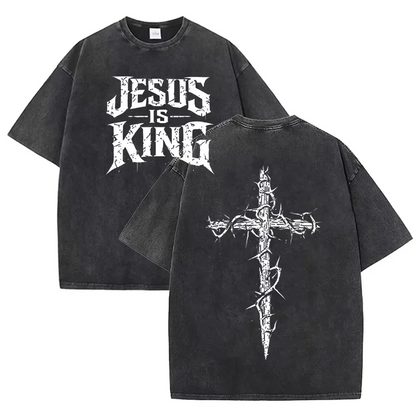 Jesus Is King Vintage Wash Tee
