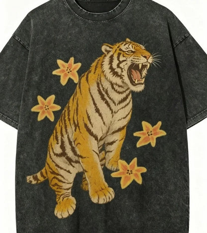 Ukiyo-e Tiger Vintage Wash Tee
