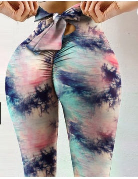 Drawstring Print Leggings — design detail