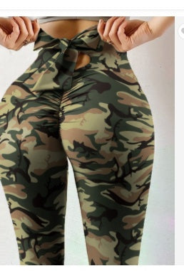 Drawstring Print Leggings — design detail