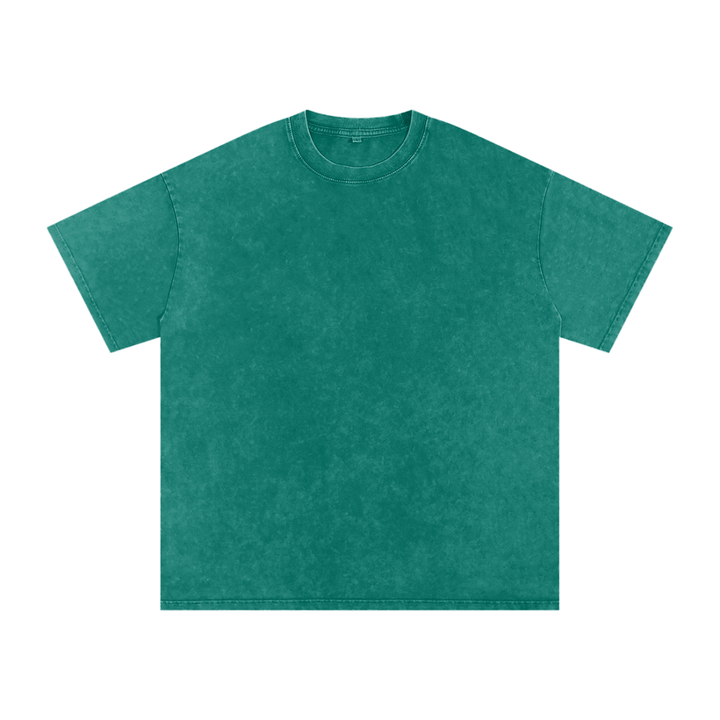 Snow-Wash Tee in Dark Green — front view