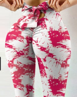 Drawstring Print Leggings — design detail